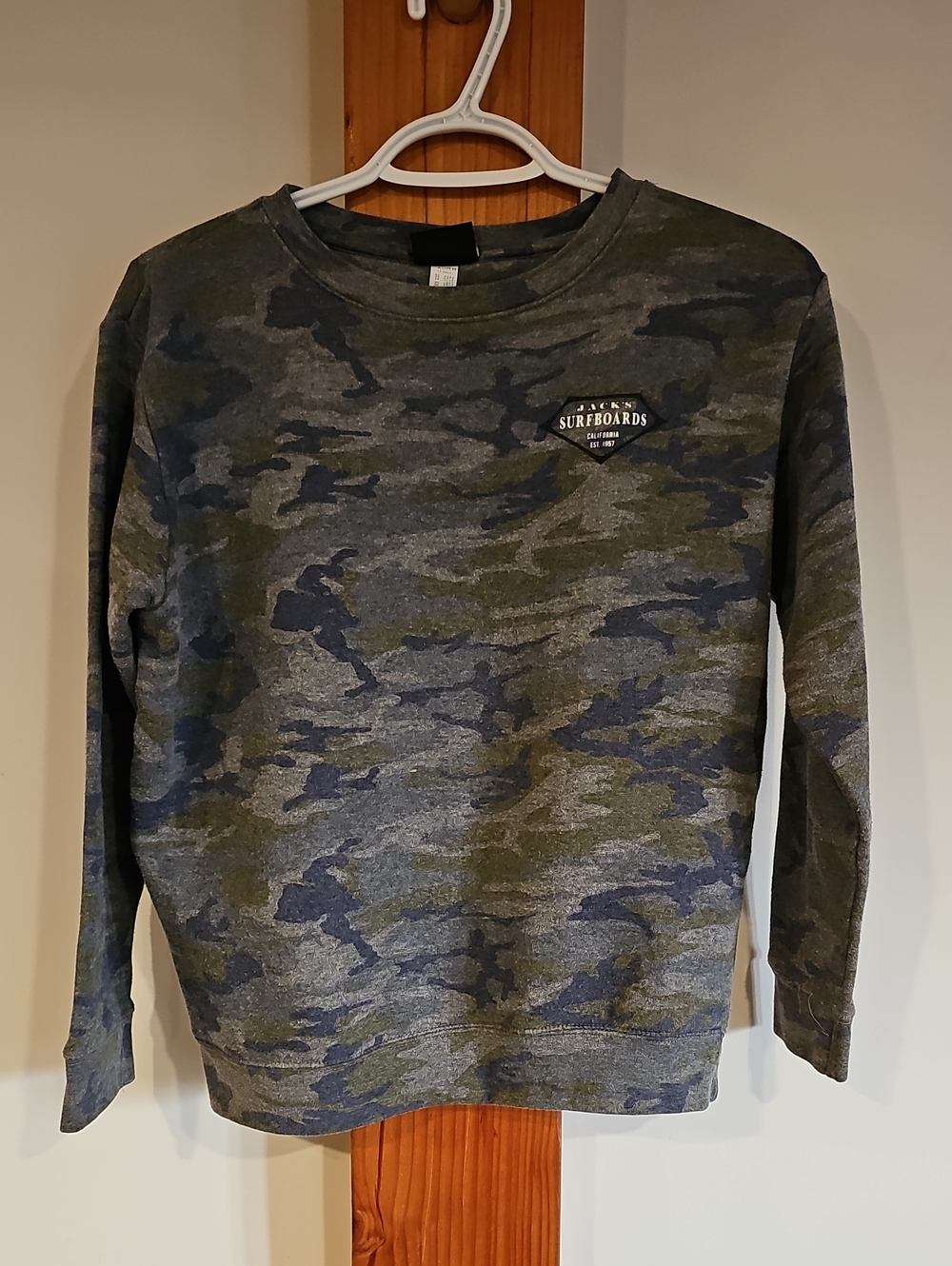 Kids Jack's Surfboards Camo Crewneck Sweatshirt - Green/Gray
